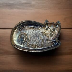 Kitty Ring & Trinket Pottery Dish By North Eagle